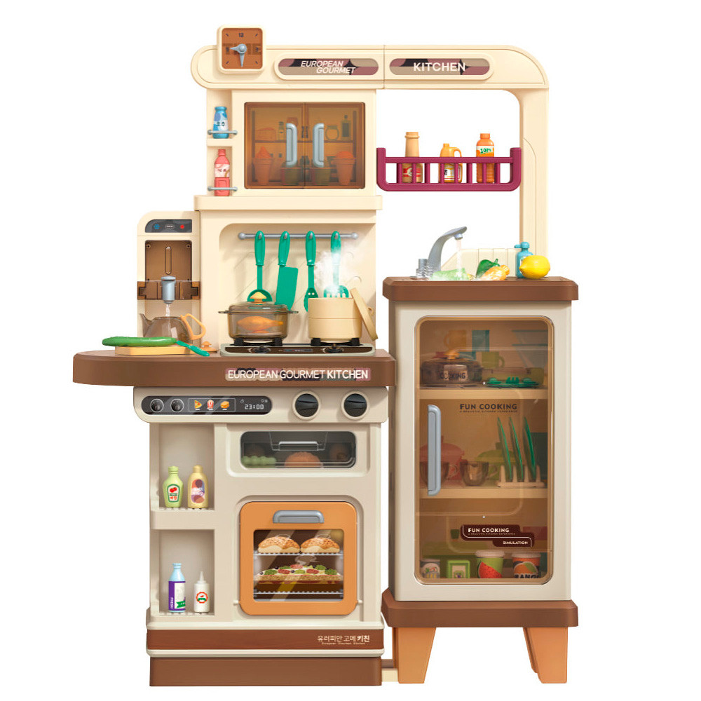 바니랜드 주방놀이 유러피안 고메 키친 브라운 (8931145) 소꿉놀이 유아주방놀이 어린이주방놀이