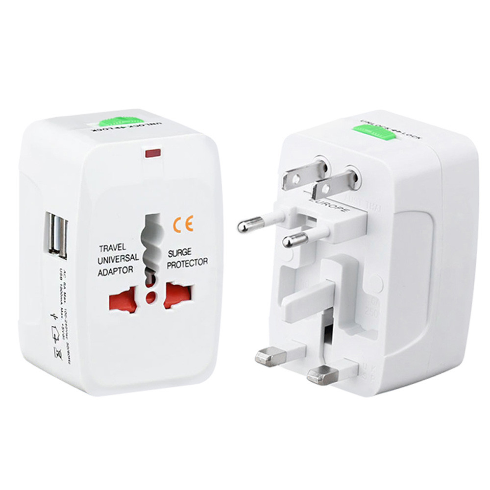 비즈 올인원 멀티 어댑터 (USB 2포트) 멀티 플러그 100V-250V 해외여행 멀티탭