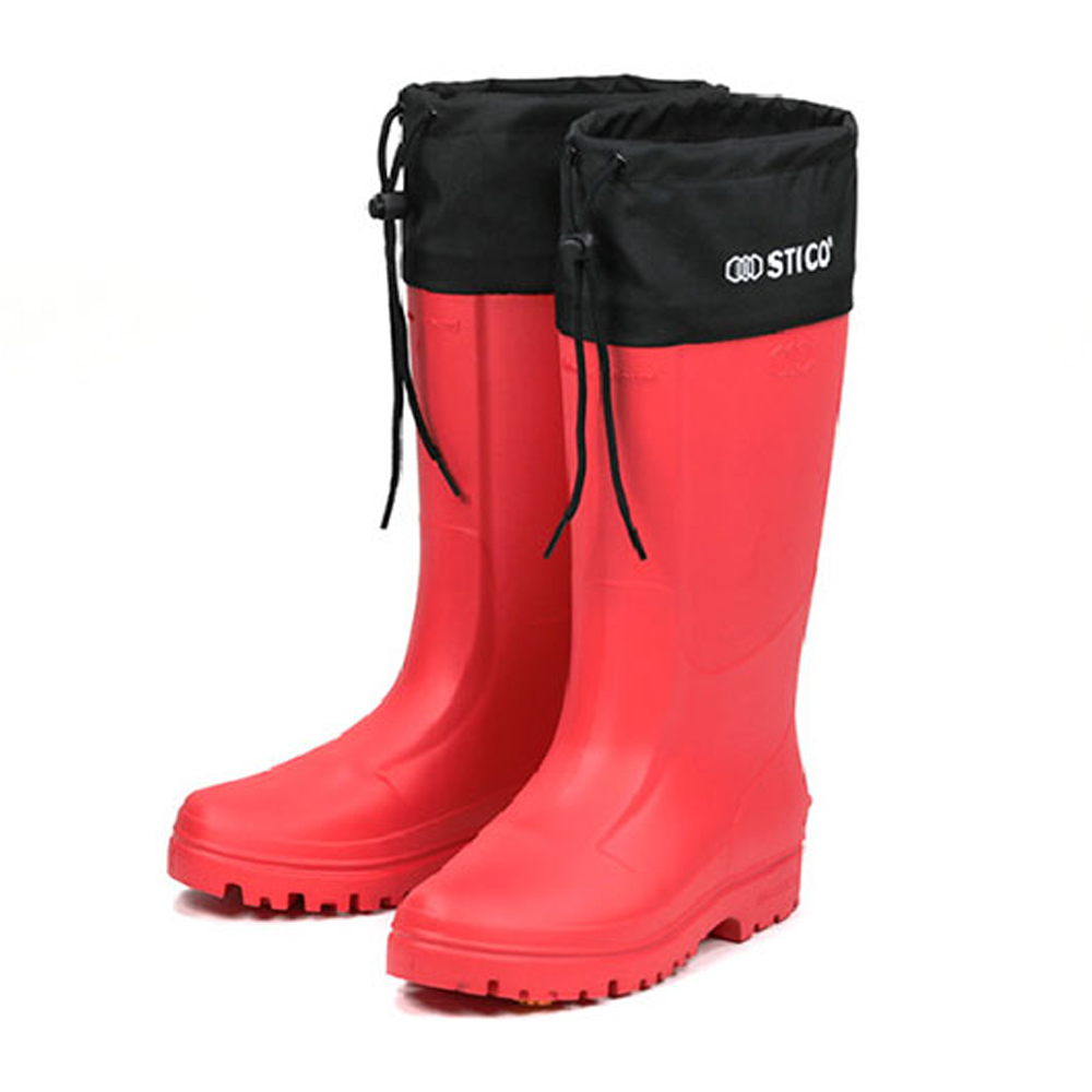 스티코 주방화 장화 남녀공용 카프장화 (SEB-25) (레드) 작업화