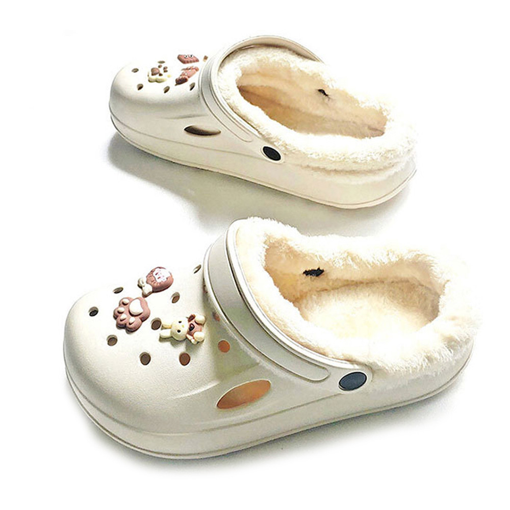 윈윈 실내화 폭신한 겨울 털 샌들 (아이보리) (택1) 털실내화