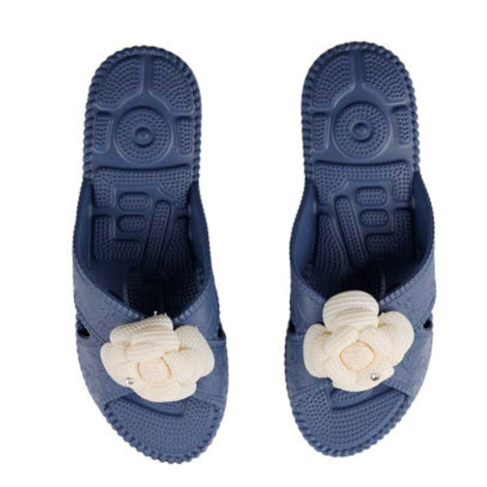 신우실업 거실화 플라워 지압 가벼운 슬리퍼 실내화 (네이비)