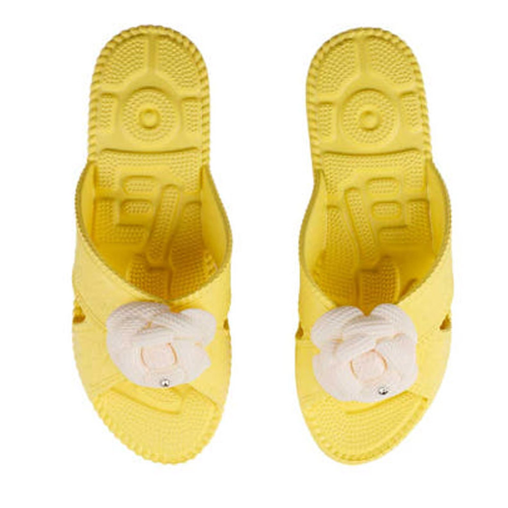 신우실업 거실화 플라워 지압 가벼운 슬리퍼 실내화 (옐로우)