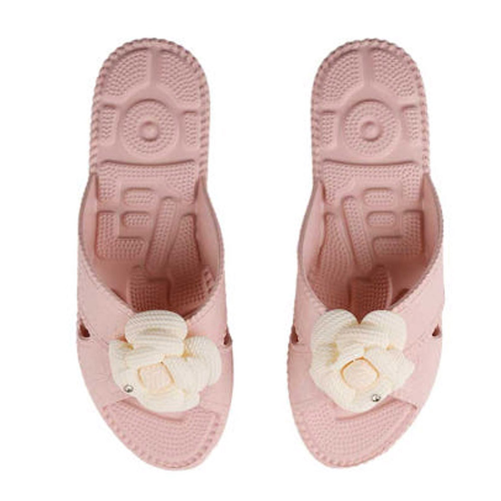 신우실업 거실화 플라워 지압 가벼운 슬리퍼 실내화 (핑크)