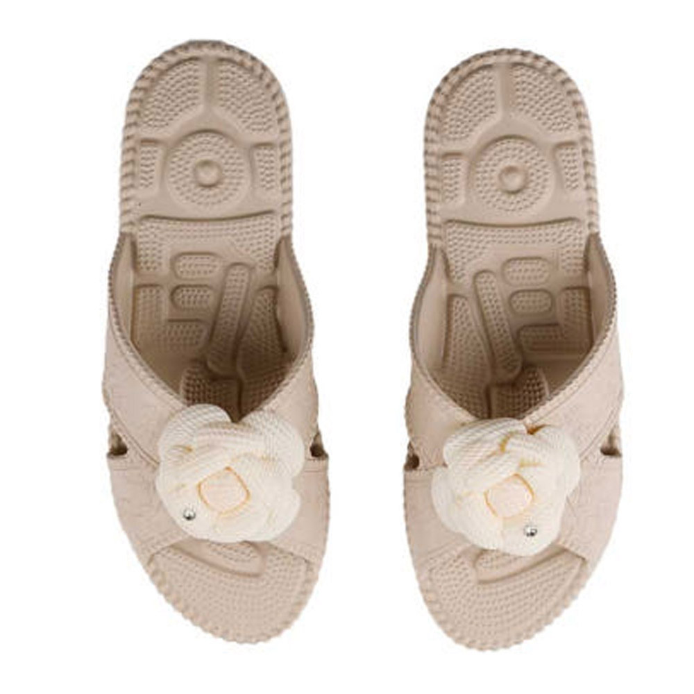 신우실업 거실화 플라워 지압 가벼운 슬리퍼 실내화 (아이보리)