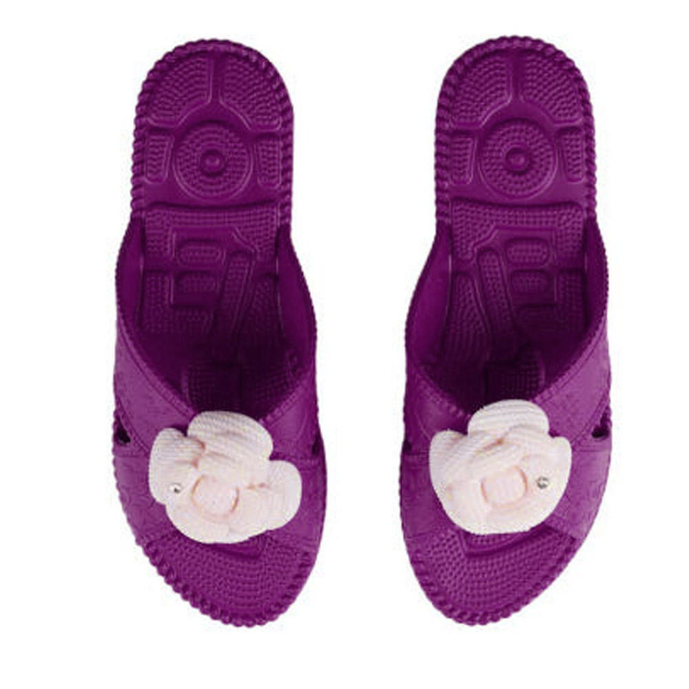 신우실업 거실화 플라워 지압 가벼운 슬리퍼 실내화 (퍼플)