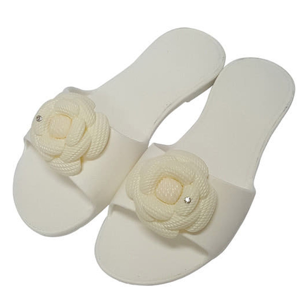 신우실업 거실화 뷰티 다용도화 미끄럼방지 편안한 슬리퍼 화이트 (화이트꽃) 거실슬리퍼