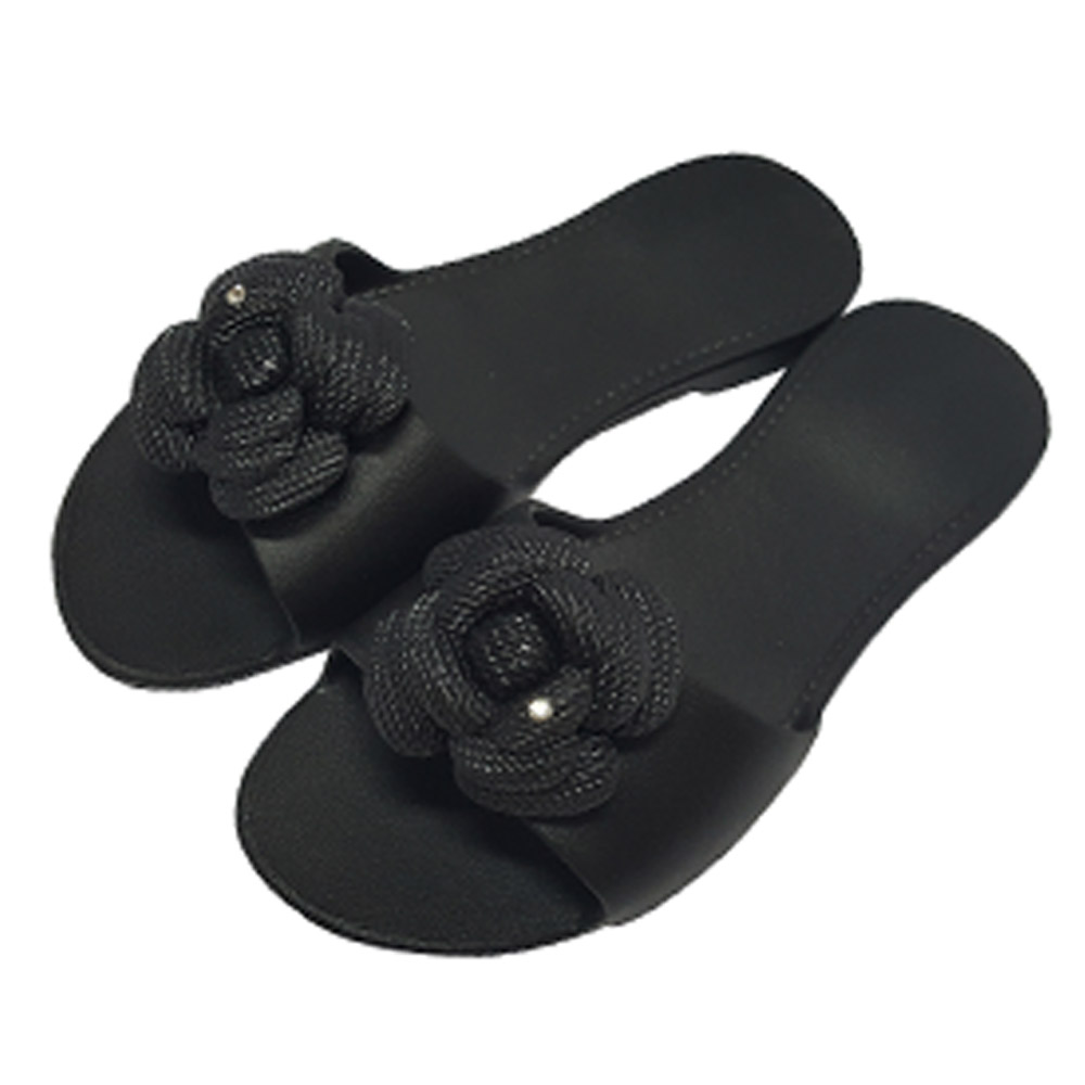 신우실업 거실화 뷰티 다용도화 미끄럼방지 편안한 슬리퍼 블랙 (블랙꽃) 거실슬리퍼 실내화