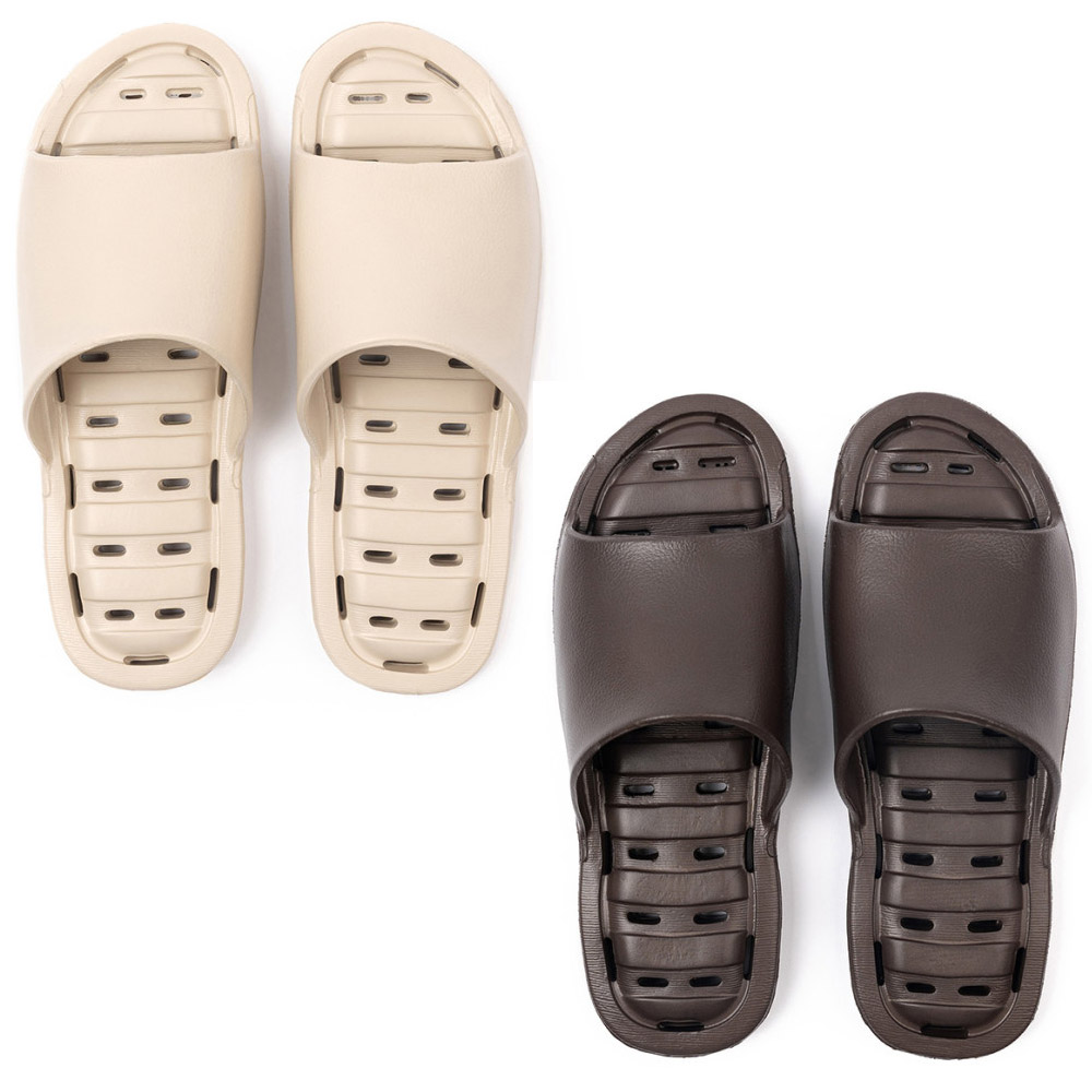 신우실업 거실화 네이처 미끄럼방지 슬리퍼 (2켤레) (베이지 브라운) 거실슬리퍼 실내화