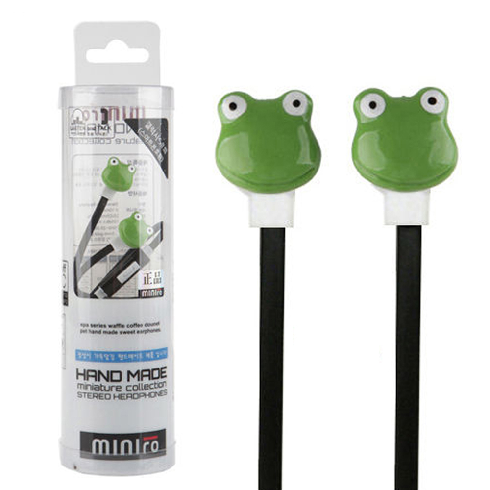 우솔 스마트폰 이어폰 MO-1000 핸드메이드 미니어처 (개구리)