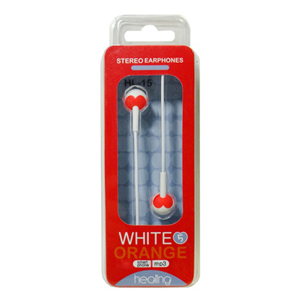 우솔 스마트폰 이어폰 HL-15 (화이트.오렌지)