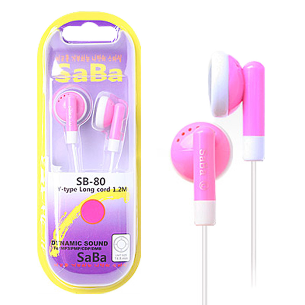 사바 스마트폰 이어폰 SB-80 (핑크)