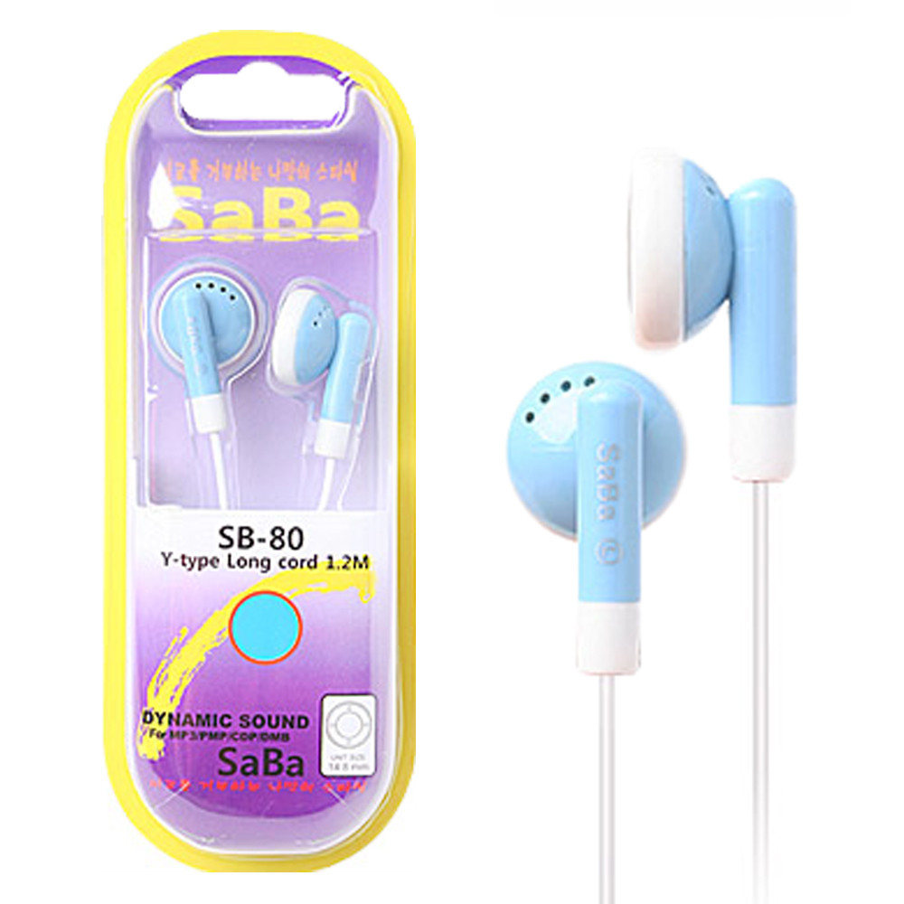 사바 스마트폰 이어폰 SB-80 (블루)