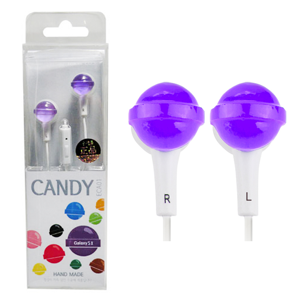 미니플러스 미니어처 스마트폰 이어폰 사탕 퍼플 (ECA-01)