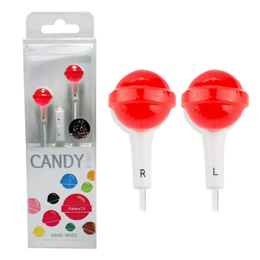 미니플러스 미니어처 스마트폰 이어폰 사탕 레드 (ECA-02)
