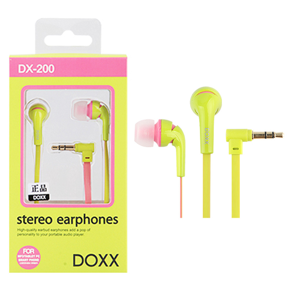 DOXX 스마트폰 이어폰 투톤코드 DX-200 (라임옐로우)