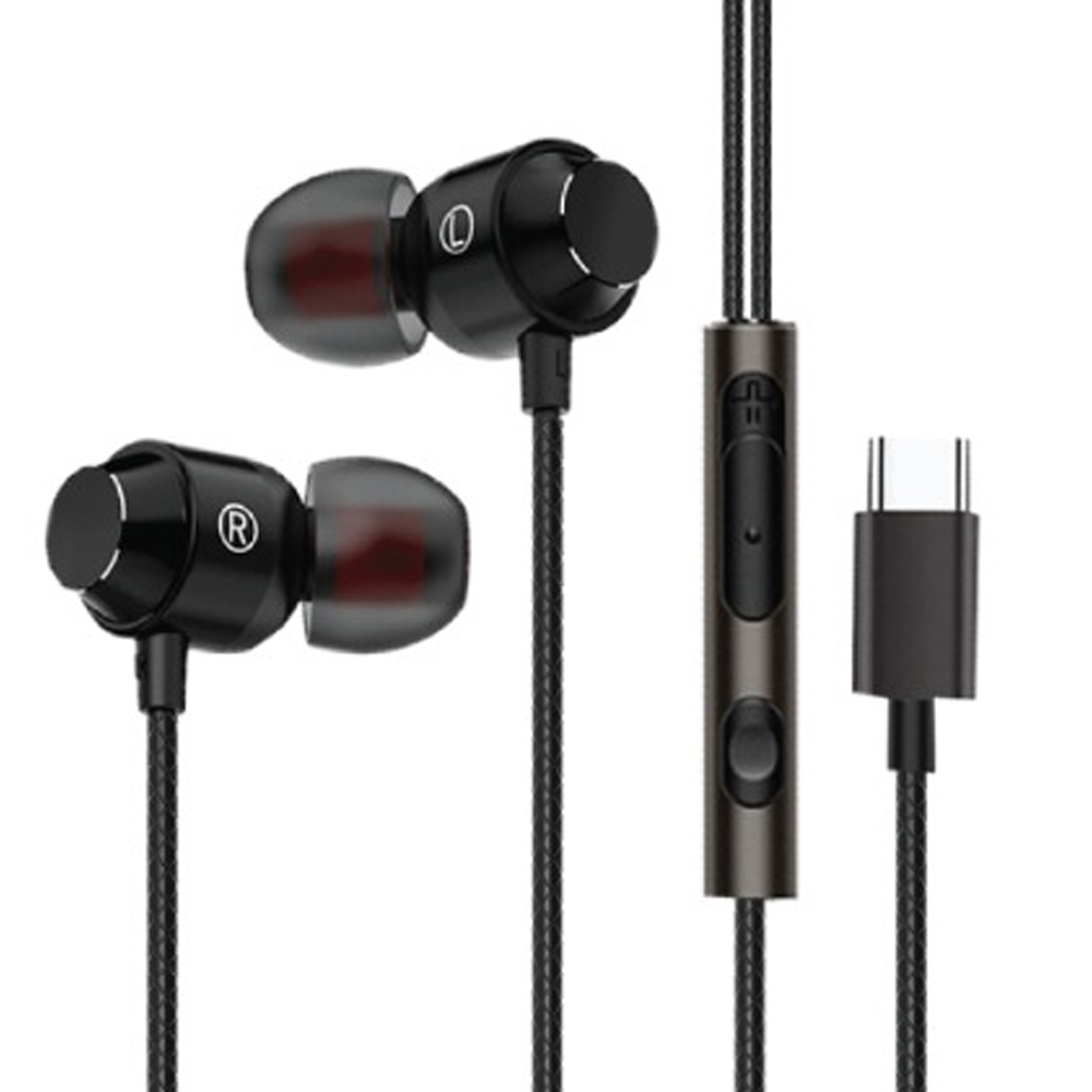 아남 C타입 이어폰 DAC칩내장 볼륨조절컨트롤 (블랙) (AN-C004)