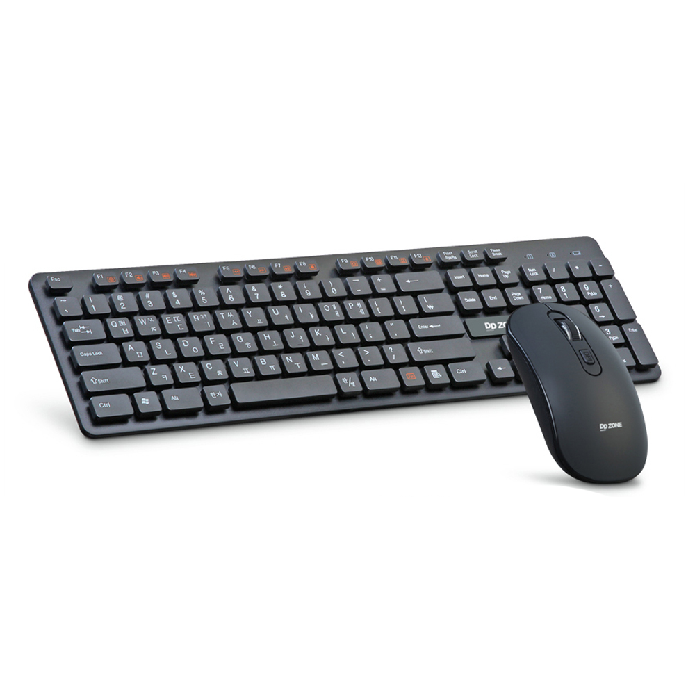 DDZONE 무선키보드마우스세트 무선 키보드 마우스 (블랙)