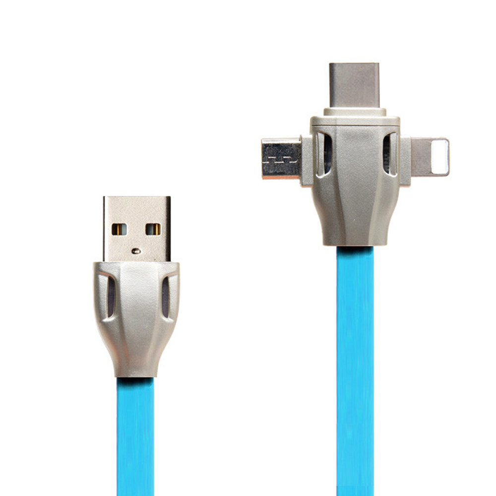 GPOP 메탈 3IN1 급속 충전 코브라 케이블 (블루)