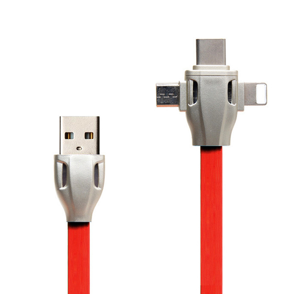 GPOP 메탈 3IN1 급속 충전 코브라 케이블 (레드)