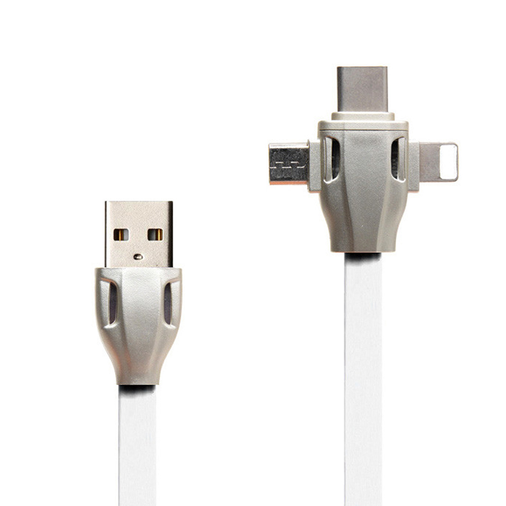 GPOP 메탈 3IN1 급속 충전 코브라 케이블 (화이트)