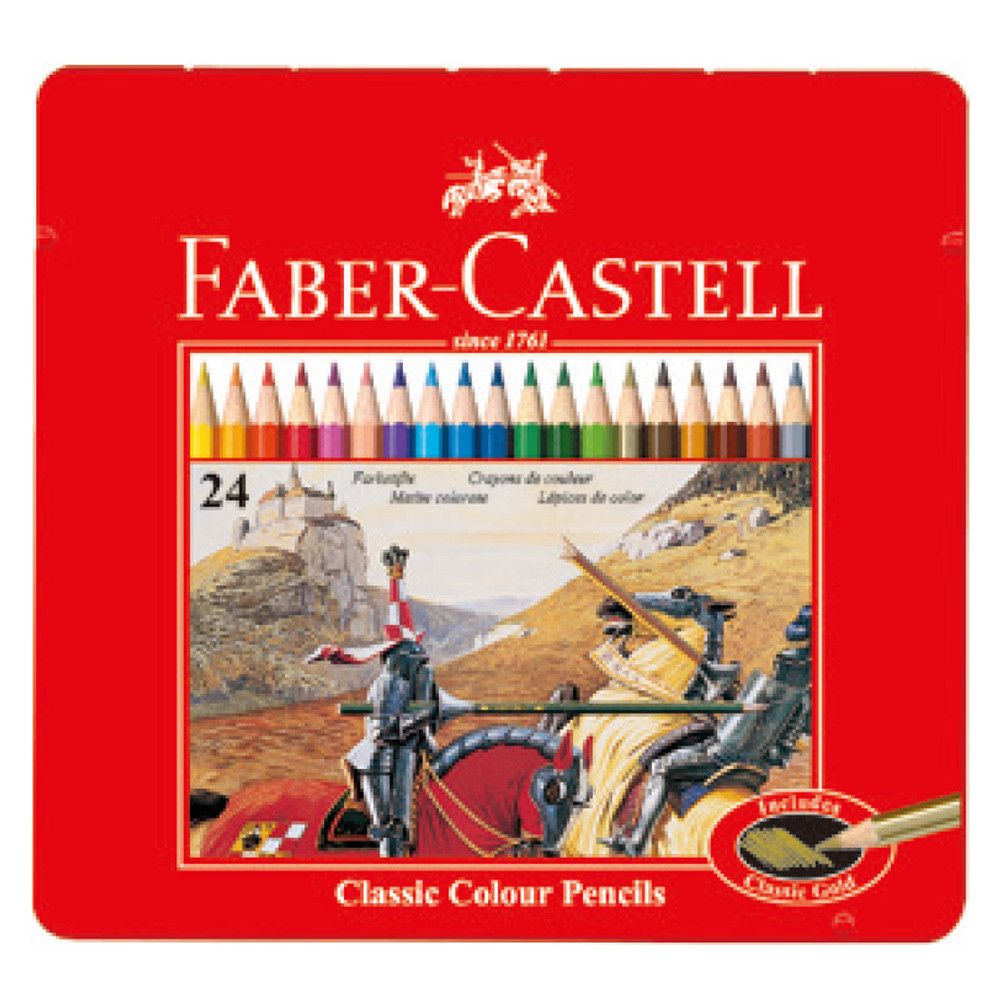 파버카스텔 일반 색연필 24색 (틴 케이스) (115845)