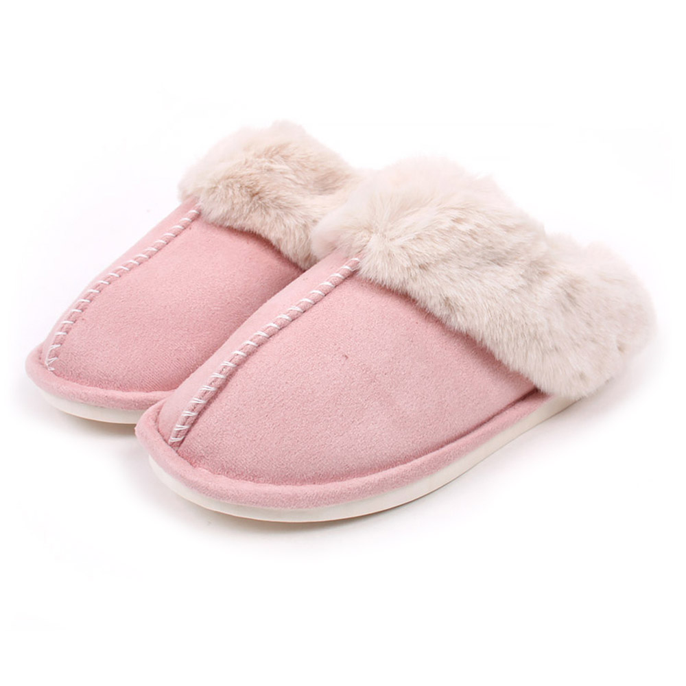 나라 토끼털 방한 슬리퍼 (핑크) (여성용)
