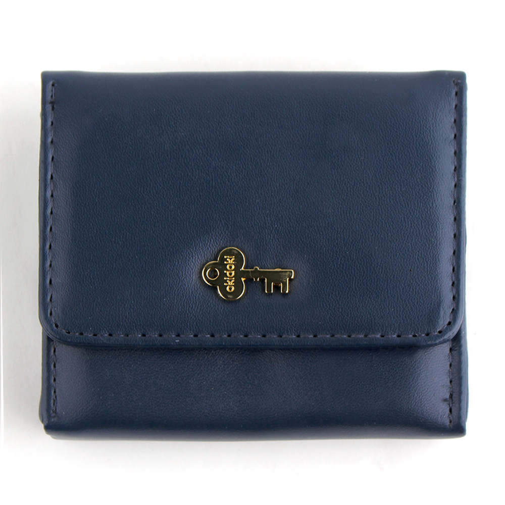 한정특가) 오키도키 열쇠장식 양면 반지갑 (네이비)