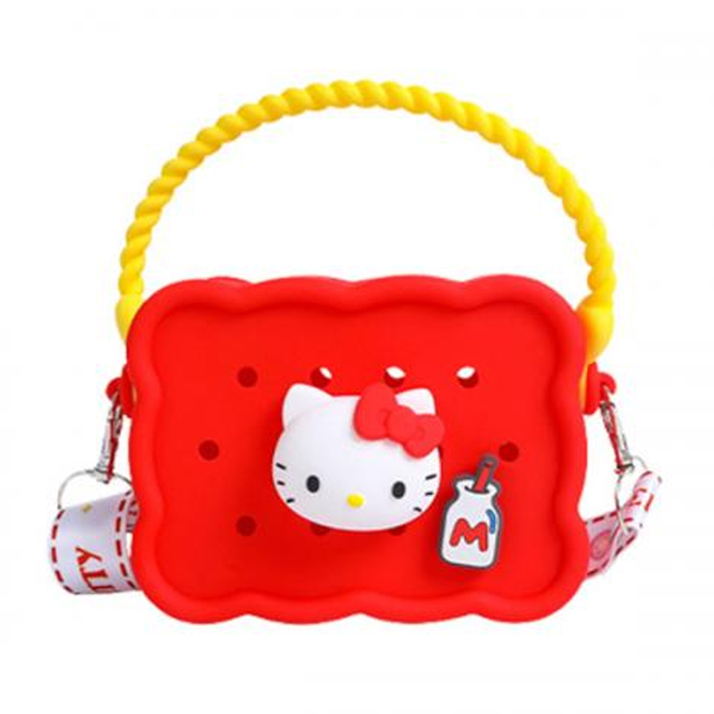 나라 토트백 산리오 DIY 실리콘 사각 보조가방 (헬로키티)