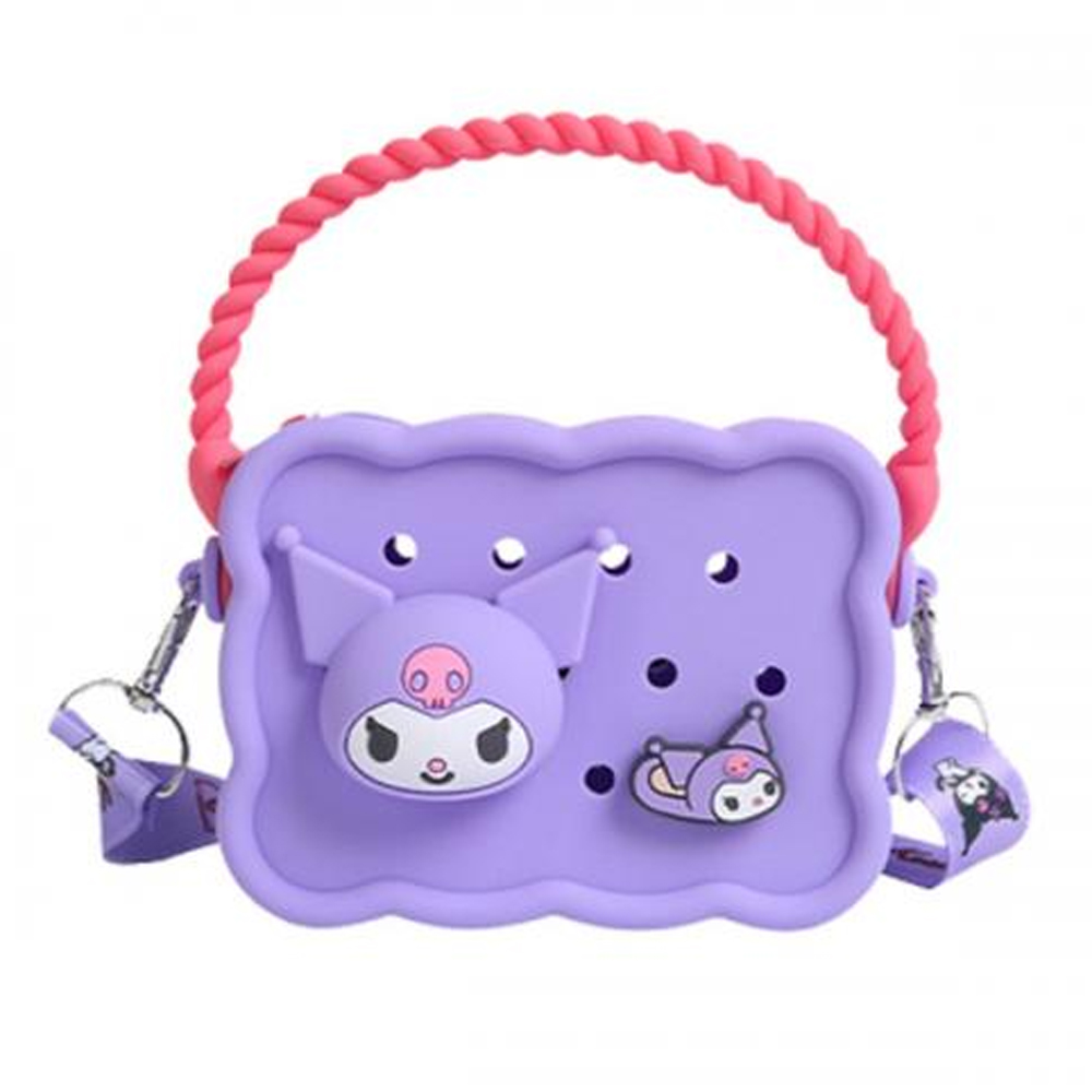 나라 토트백 산리오 DIY 실리콘 사각 보조가방 (쿠로미) (퍼플)