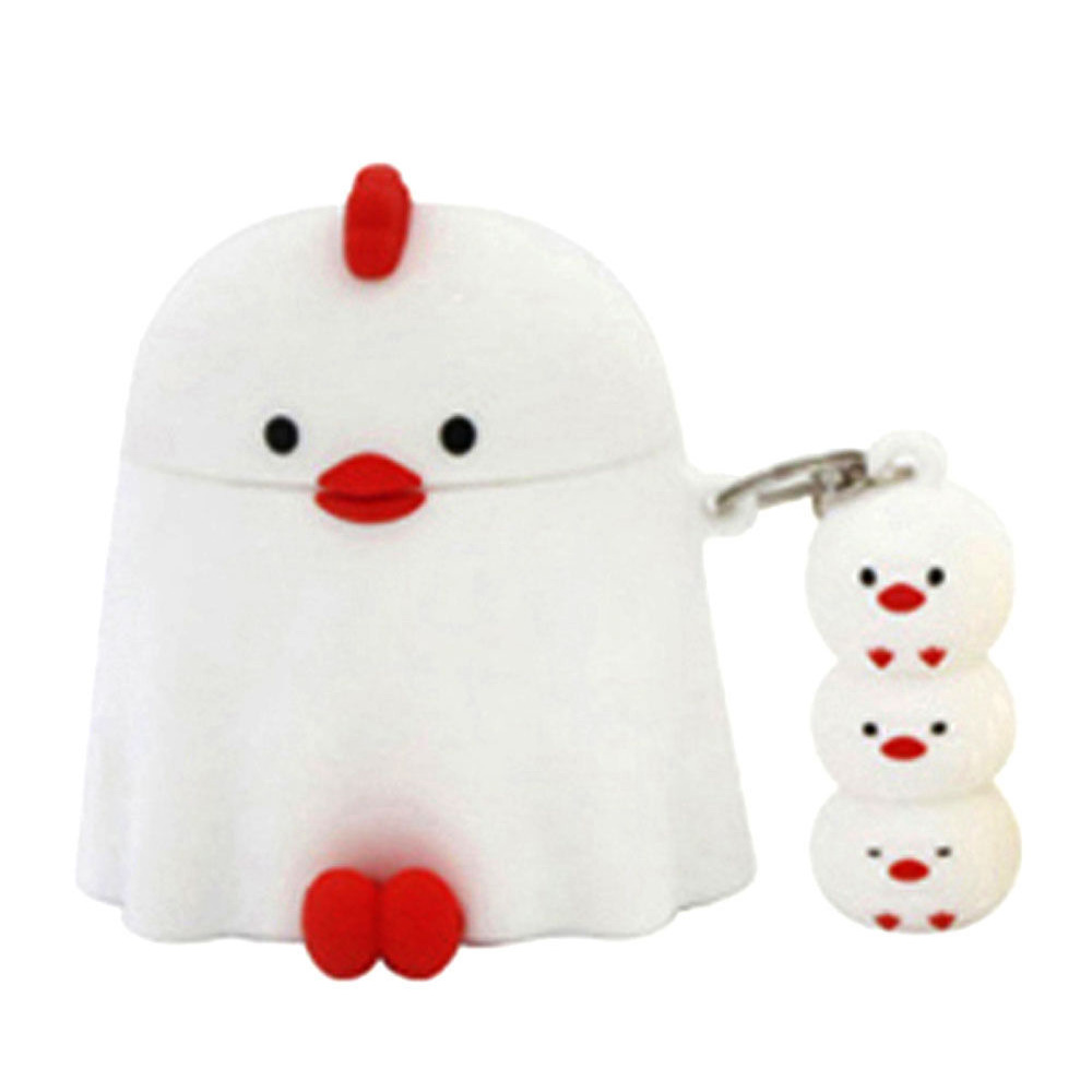 로마네 에어팟 실리콘 케이스 (짹짹이 화이트)