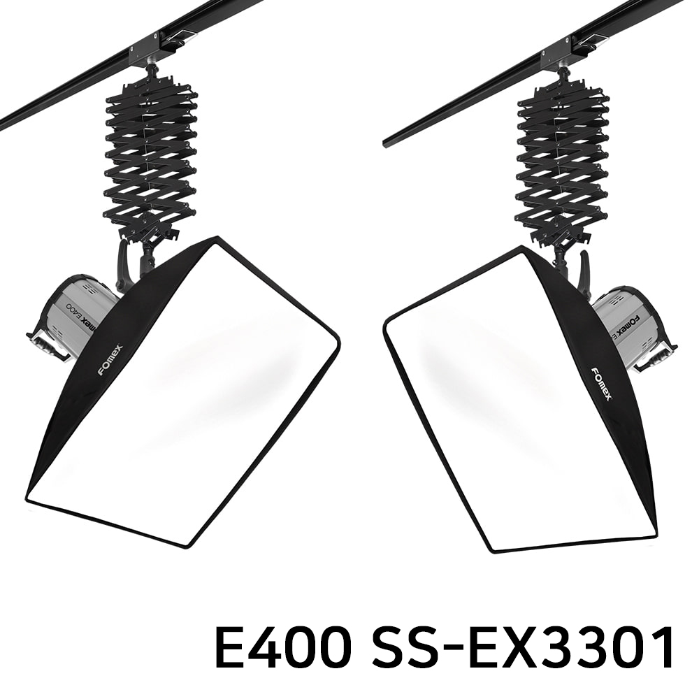 포멕스 사진조명 스튜디오 촬영 세트 (E400 SS-EX3301) 팬터그래프 레일 시스템