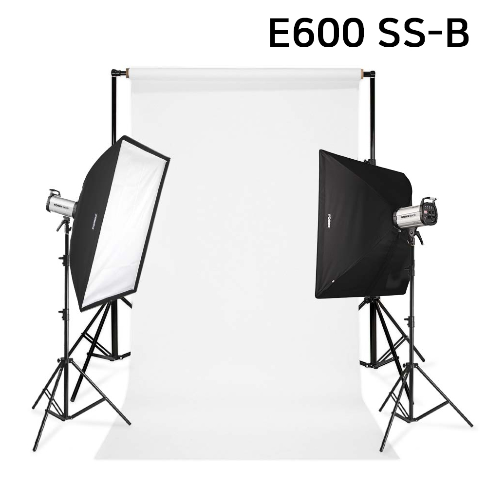 포멕스 사진조명 스튜디오 촬영 세트 (E600 SS-B) 이동형 배경시스템 (배경지135cm 화이트) 쇼핑몰 악세서리 광택 쥬얼리 추천