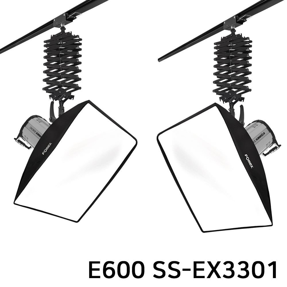 포멕스 사진조명 스튜디오 촬영 세트 (E600 SS-EX3301) 팬터그래프 레일 시스템