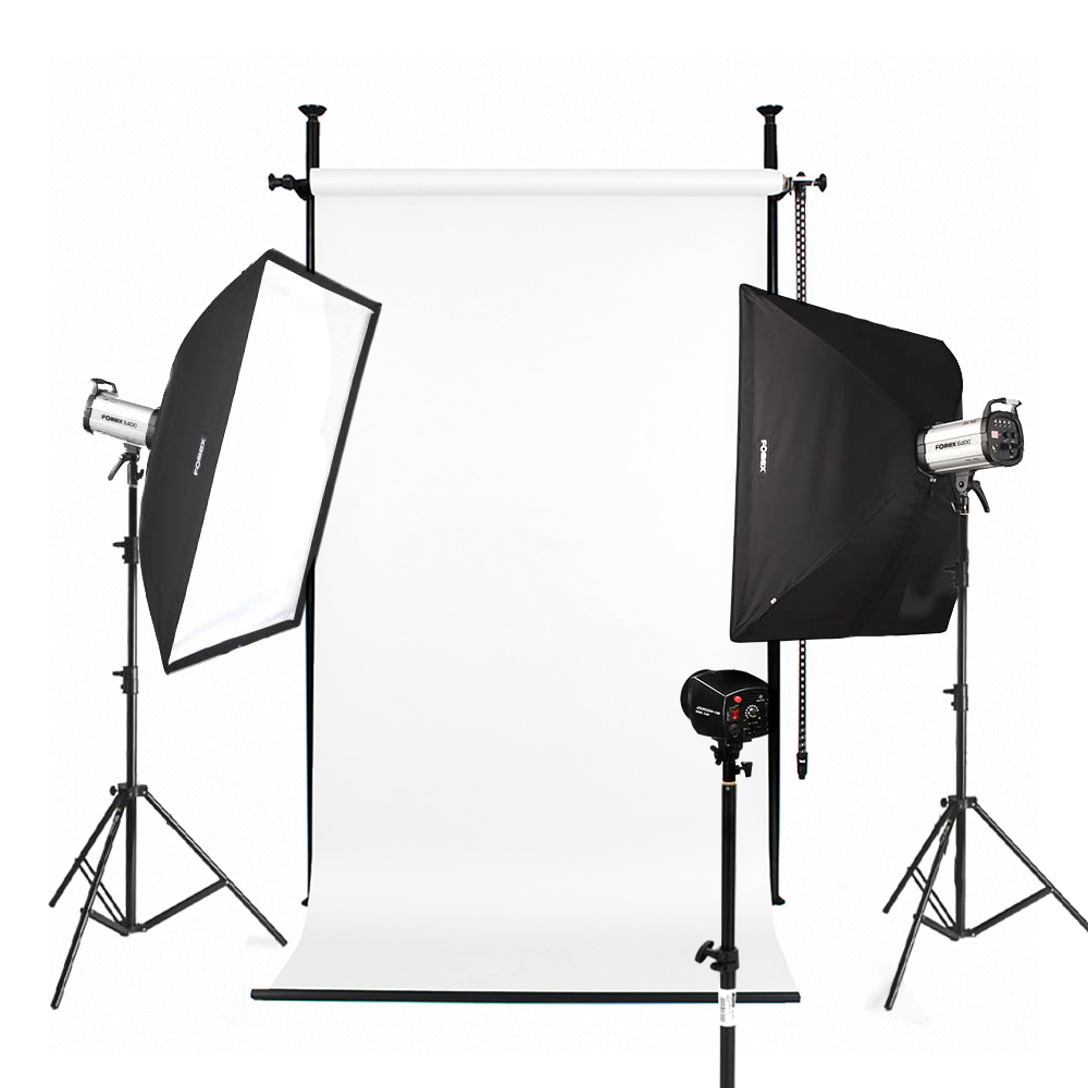 포멕스 사진조명 스튜디오 촬영 세트 (E400 STUDIO-C) 고정형 배경시스템 (배경지135cm 화이트) 펫 강아지 고양이 애완동물 추천