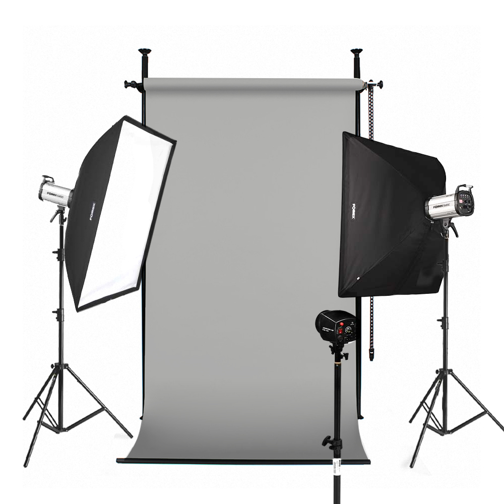 포멕스 사진조명 스튜디오 촬영 세트 (E400 STUDIO-C) 고정형 배경시스템 (배경지135cm 그레이) 펫 강아지 고양이 애완동물 추천