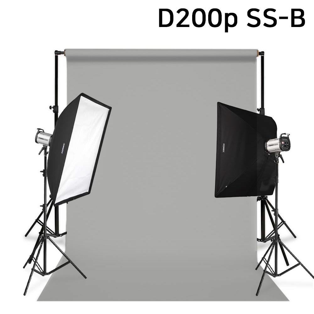 포멕스 사진조명 스튜디오 촬영 세트 (D200p SS-B) 이동형 배경시스템 (배경지135cm 그레이) 쇼핑몰 악세서리 광택 쥬얼리 추천