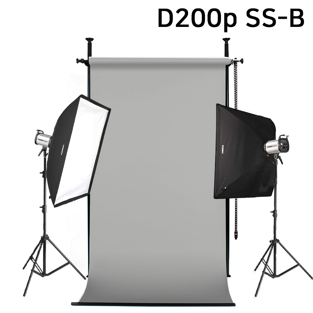 포멕스 사진조명 스튜디오 촬영 세트 (D200p SS-B) 고정형 배경시스템 (배경지135cm 그레이) 쇼핑몰 악세서리 광택 쥬얼리 추천