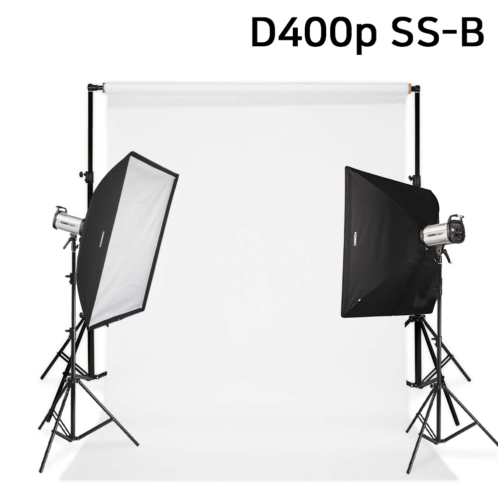 포멕스 사진조명 스튜디오 촬영 세트 (D400p SS-B) 이동형 배경시스템 (배경지135cm 화이트) 쇼핑몰 제품 소품 취미 홈스튜디오 추천
