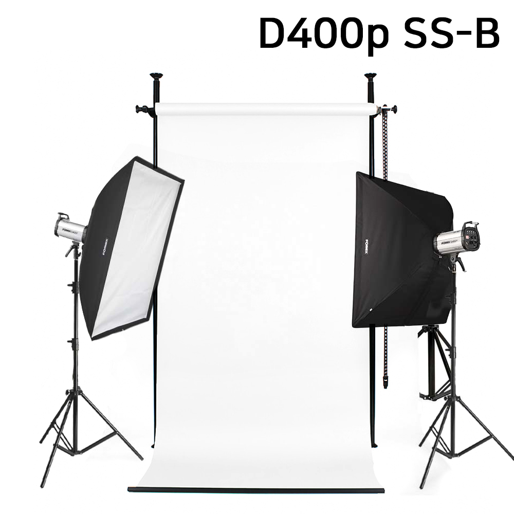 포멕스 사진조명 스튜디오 촬영 세트 (D400p SS-B) 고정형 배경시스템 (배경지135cm 화이트) 쇼핑몰 제품 소품 취미 홈스튜디오 추천