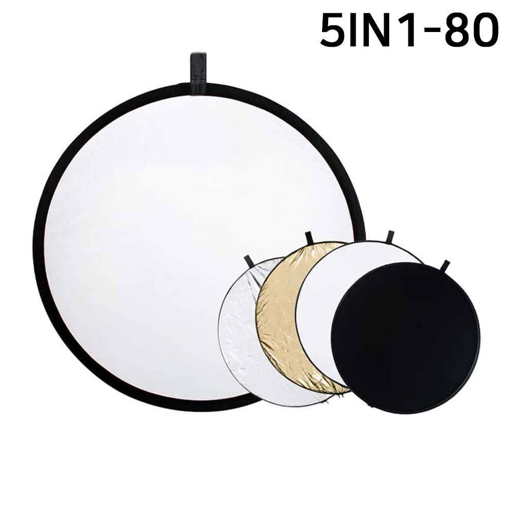 포멕스 사진조명 촬영장비 원형반사판 지름 80cm Multi 5 in 1 (5IN1-80) (실버 화이트 골드 디퓨저블랙 커버5종)