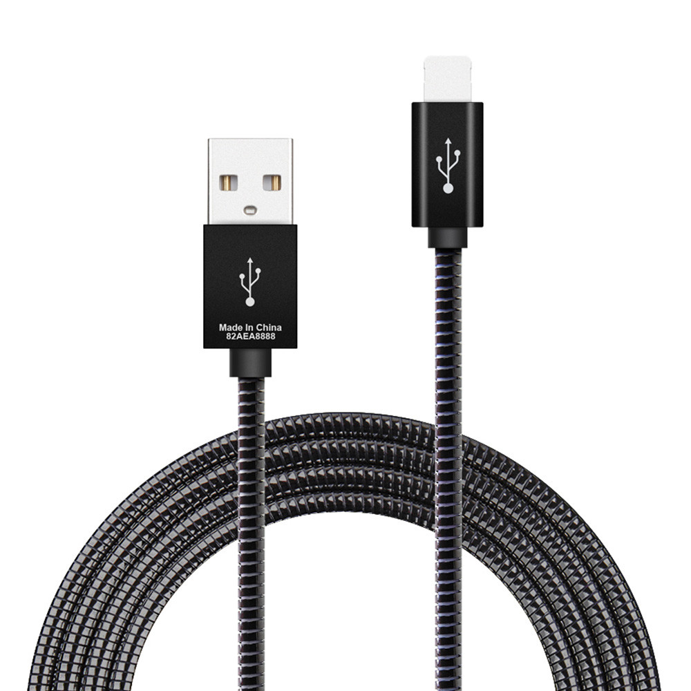 GOON 메탈 급속 충전 케이블 8핀 (블랙)