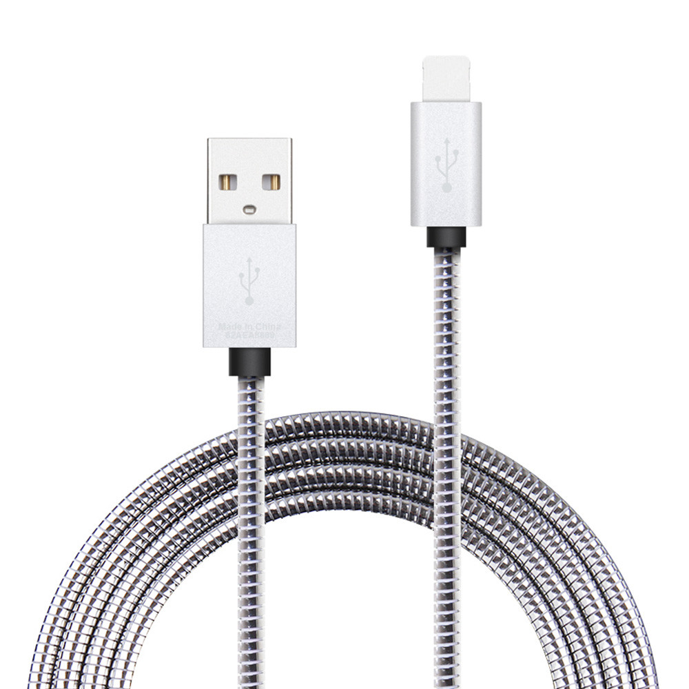 GOON 메탈 급속 충전 케이블 8핀 (실버)