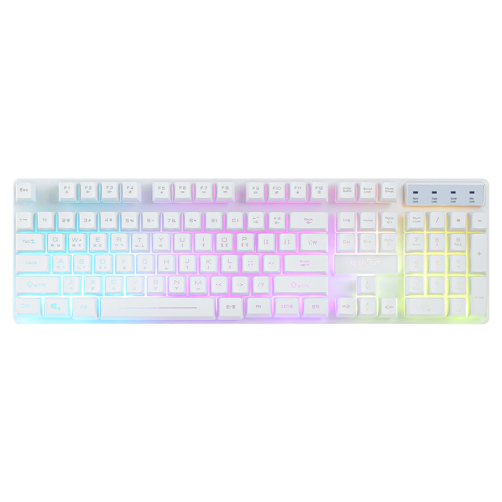 G-CLICKER 키보드 슈퍼 히어로 에어 멤브레인 게이밍키보드 GK-7 (화이트)