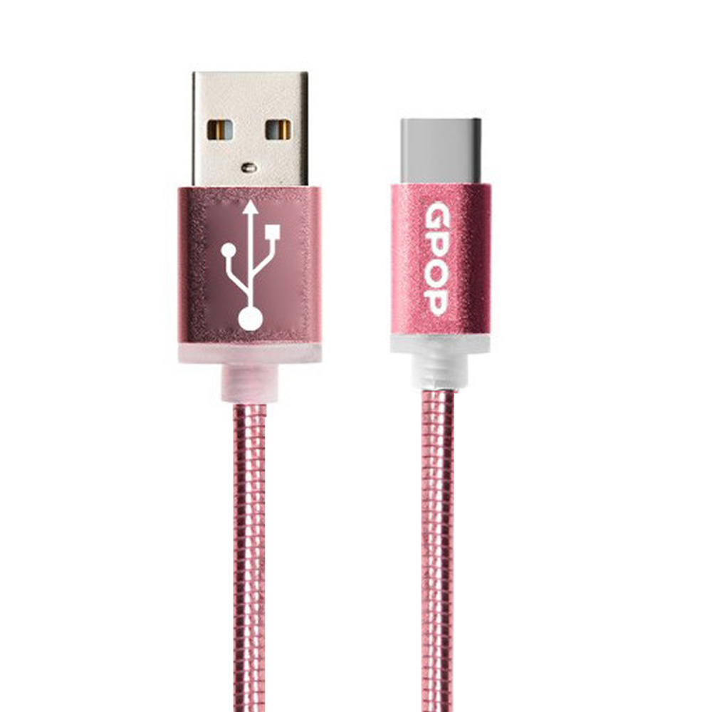 GPOP 메탈 2.4A 급속충전 케이블 (C-TYPE) (핑크)
