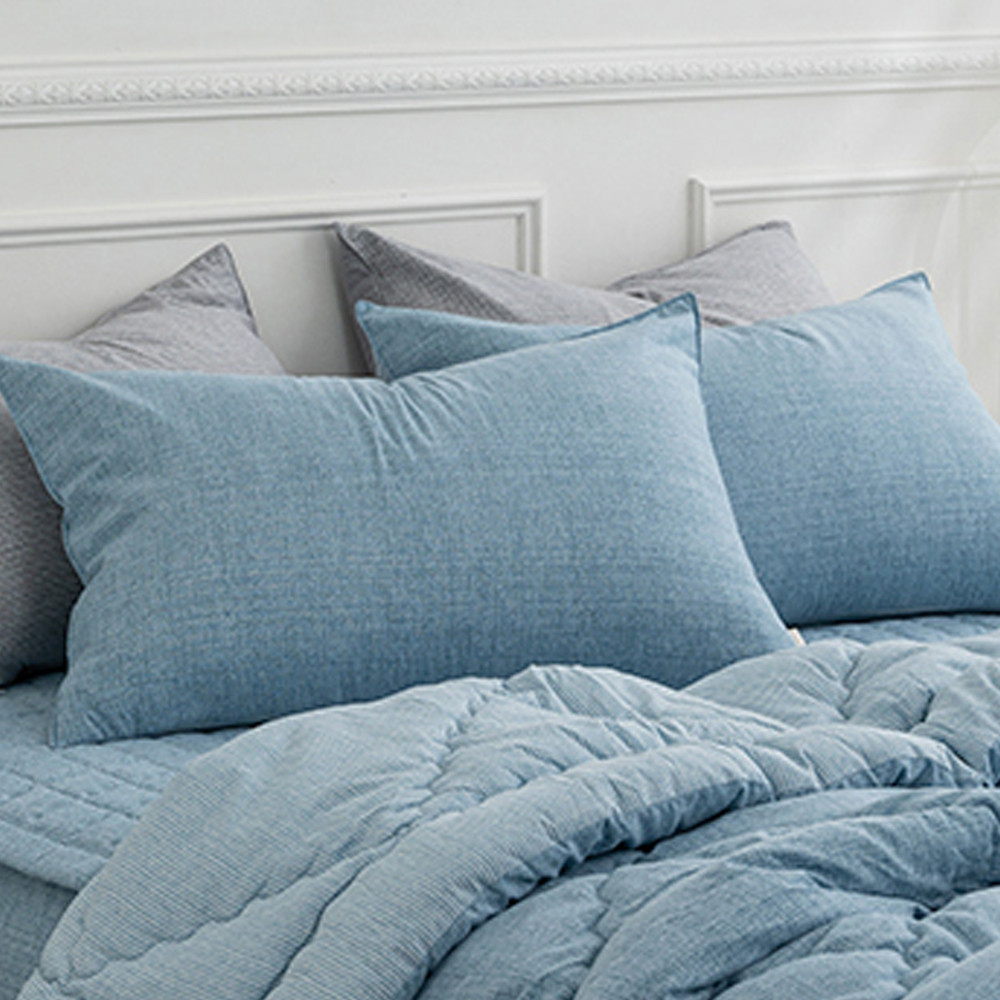 해피니 누네 리버서블 베개커버 (50x70cm) (블루)