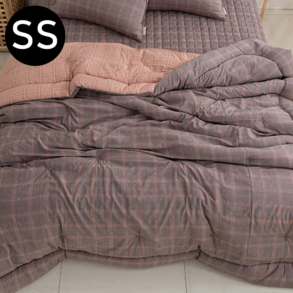 해피니 베이직체크 마이크로모달 차렵 이불 슈퍼싱글 SS (브라운)