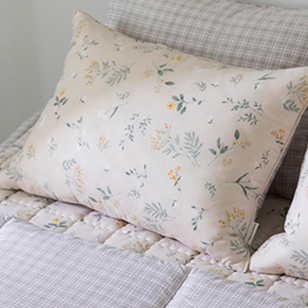 해피니 포리 소프트마이크로 리버서블 베개커버 (50x70cm) (베이지)