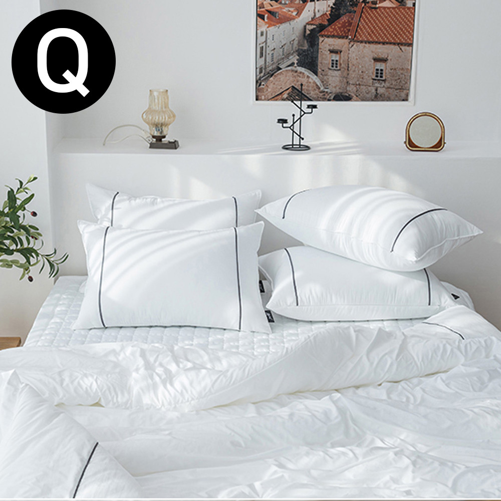 해피니 테라피 M2 호텔 차렵 이불 베개커버세트 퀸 Q (화이트)