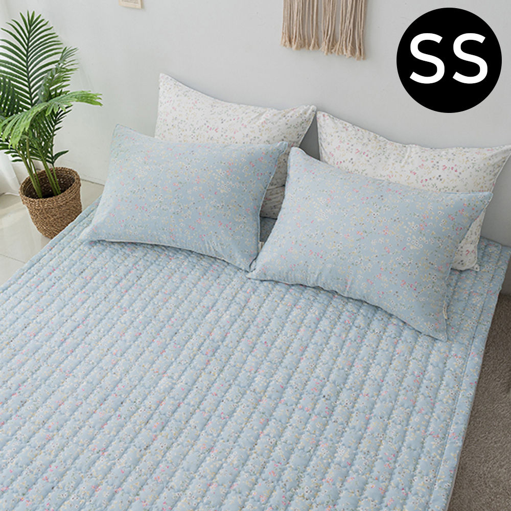 해피니 침대패드 빈티지플라워 마이크로모달 밴딩패드 슈퍼싱글 SS (블루)