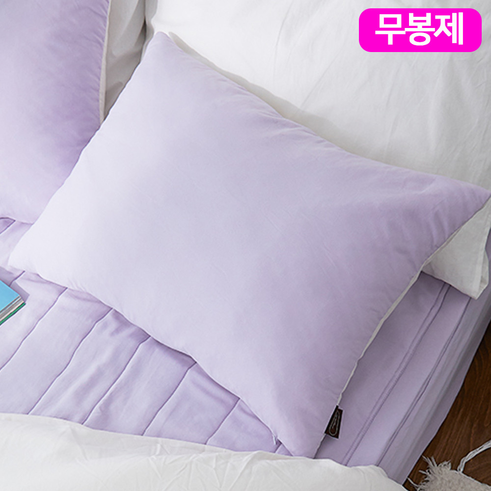 해피니 모모 무봉제 소프트마이크로 베개커버 50x70cm (라벤더) (베개솜 별매)